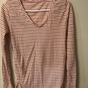 Isabel Maternity by‎ Ingrid & Isabel Cream and White Fitted Long Sleeve Tee